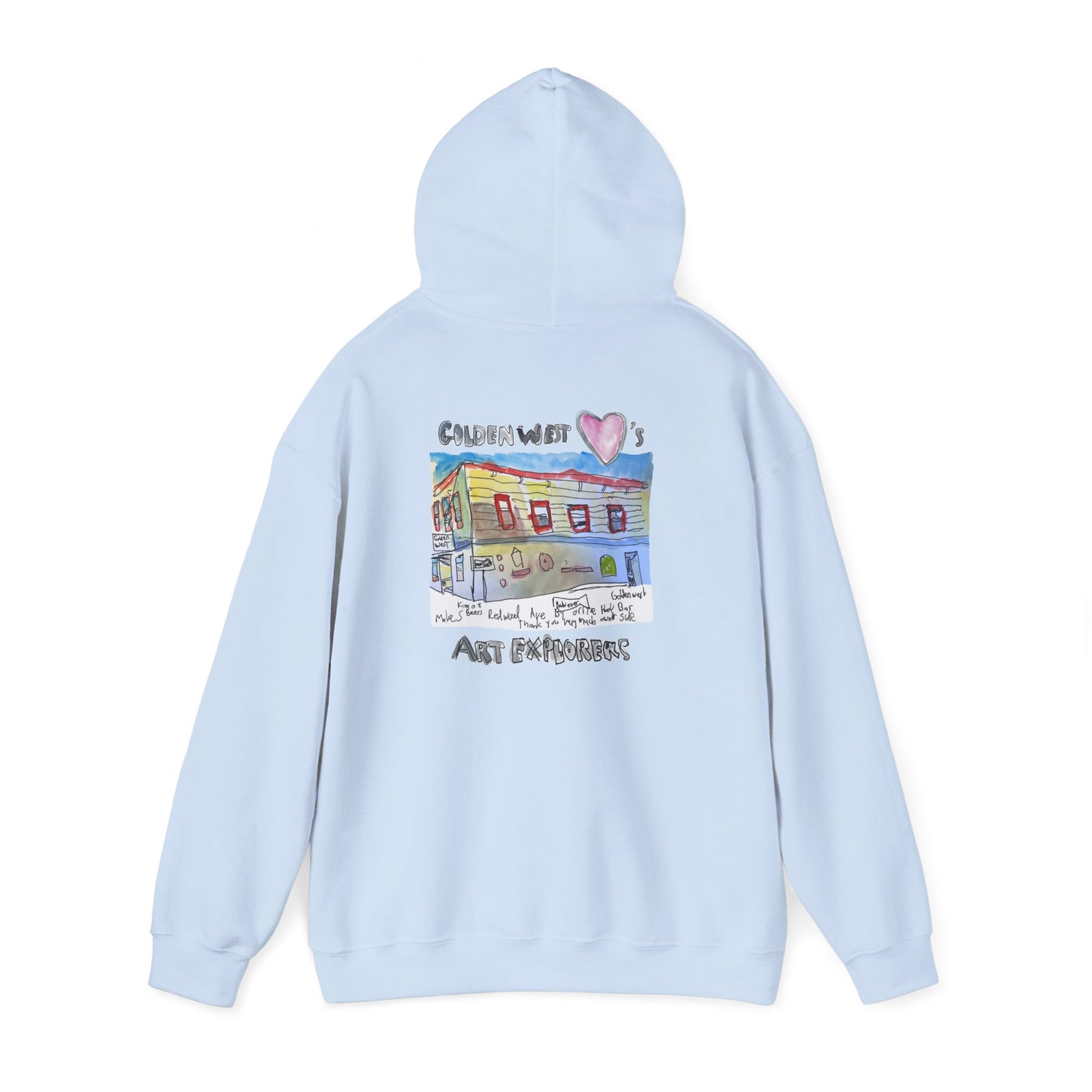 Golden West X Art Explorers Collab-Unisex Heavy Blend™ Hooded Pullover Sweatshirt-Printed front and back - Multiple Colors and Sizes Available