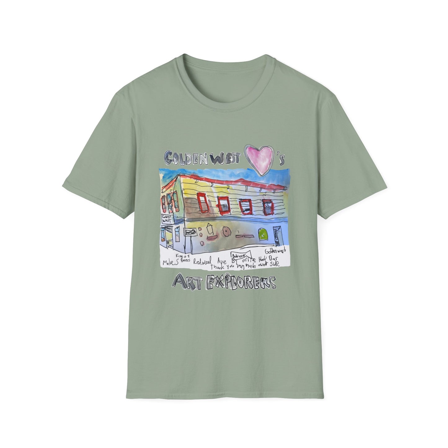 Golden West X Art Explorers Collab -Tee Shirt-front only print - Multiple Colors and Sizes Available