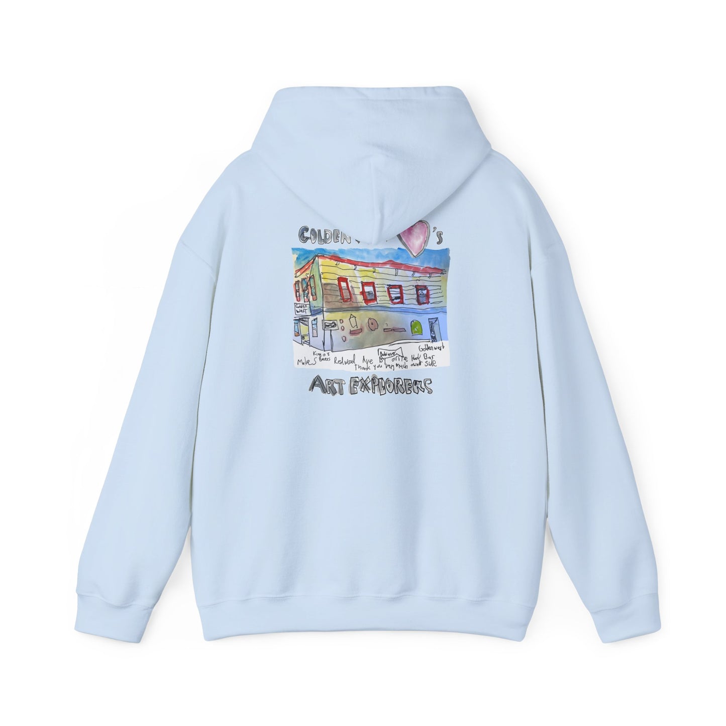 Golden West X Art Explorers Collab-Unisex Heavy Blend™ Hooded Pullover Sweatshirt-Printed front and back - Multiple Colors and Sizes Available