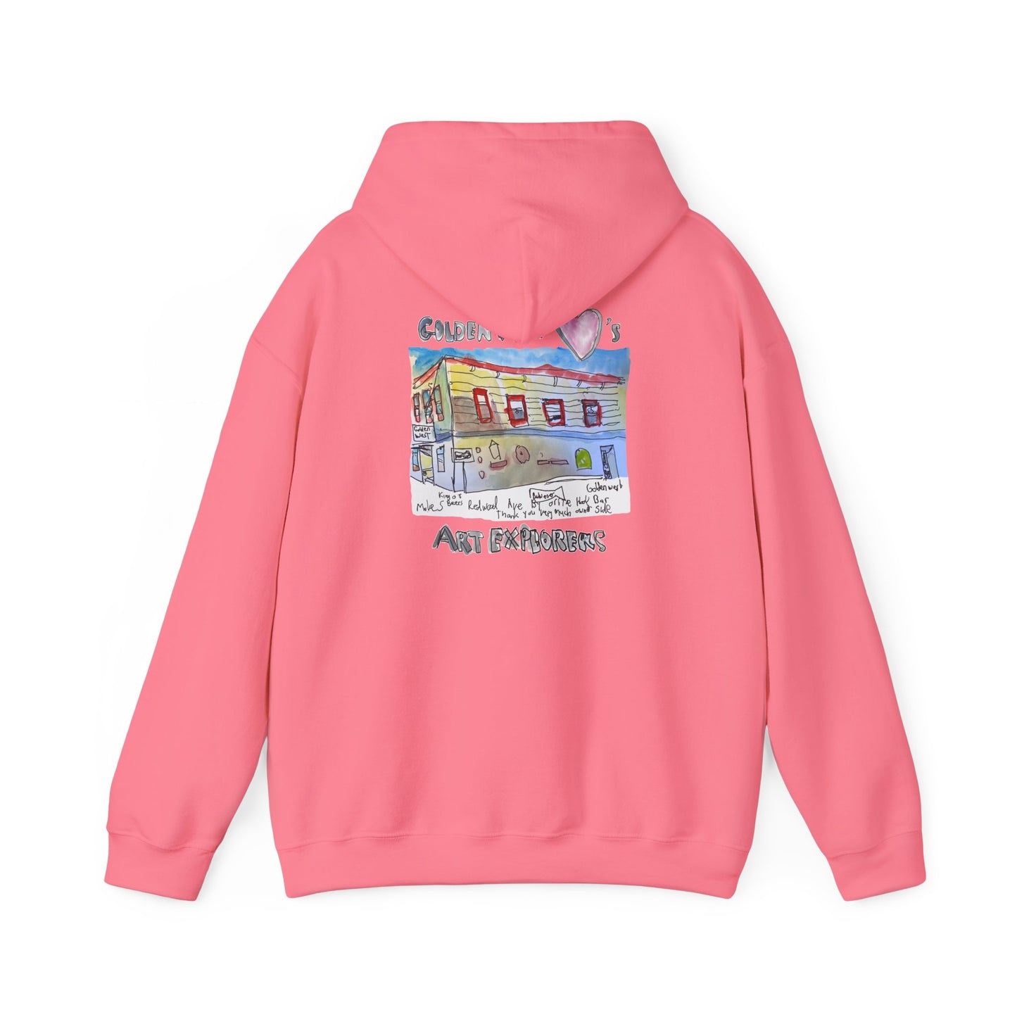 Golden West X Art Explorers Collab-Unisex Heavy Blend™ Hooded Pullover Sweatshirt-Printed front and back - Multiple Colors and Sizes Available