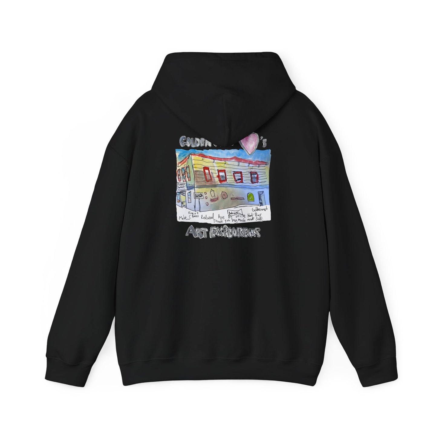 Golden West X Art Explorers Collab-Unisex Heavy Blend™ Hooded Pullover Sweatshirt-Printed front and back - Multiple Colors and Sizes Available