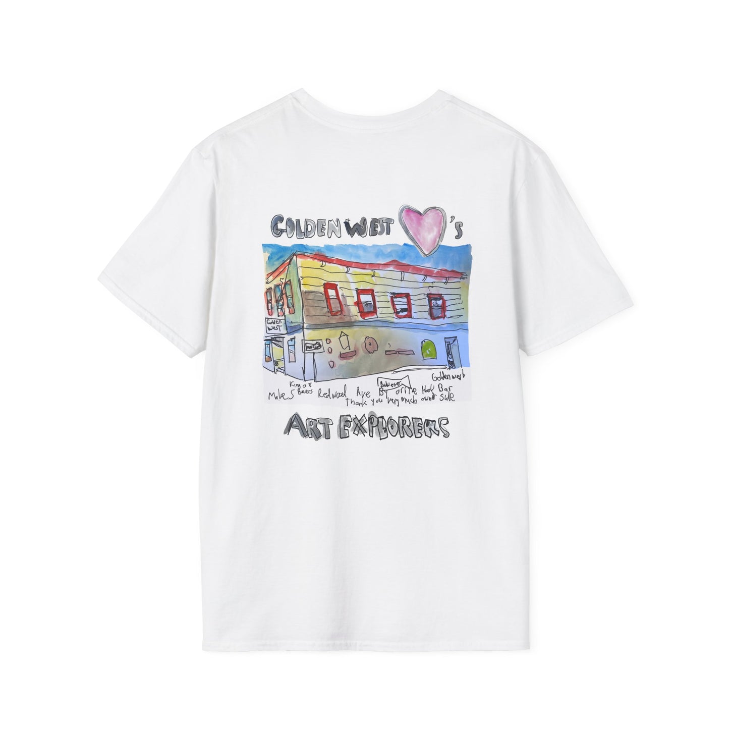 Golden West X Art Explorers Collab - Tee Shirt-front and back printing - Multiple Colors and Sizes Available