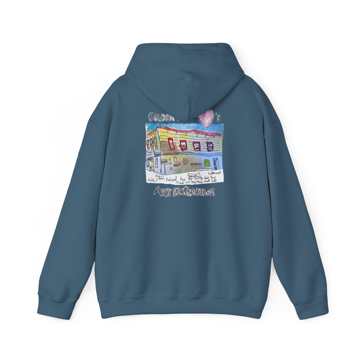 Golden West X Art Explorers Collab-Unisex Heavy Blend™ Hooded Pullover Sweatshirt-Printed front and back - Multiple Colors and Sizes Available