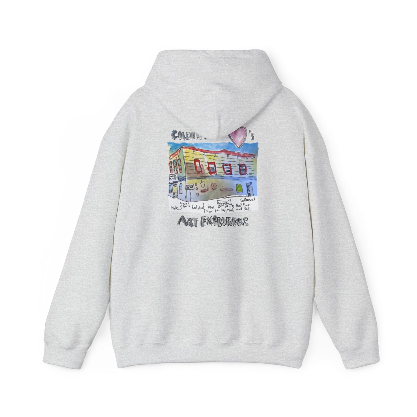 Golden West X Art Explorers Collab-Unisex Heavy Blend™ Hooded Pullover Sweatshirt-Printed front and back - Multiple Colors and Sizes Available