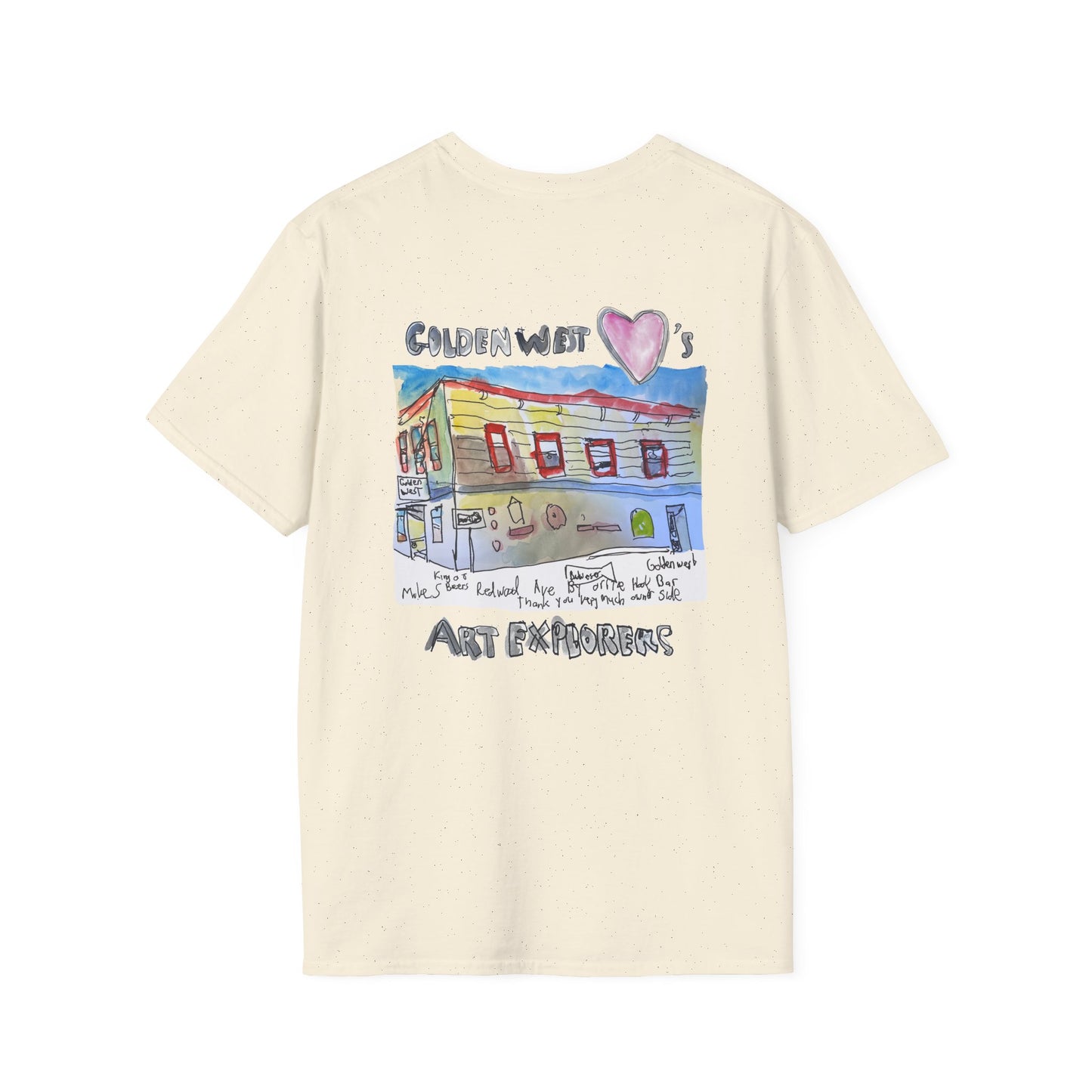 Golden West X Art Explorers Collab - Tee Shirt-front and back printing - Multiple Colors and Sizes Available