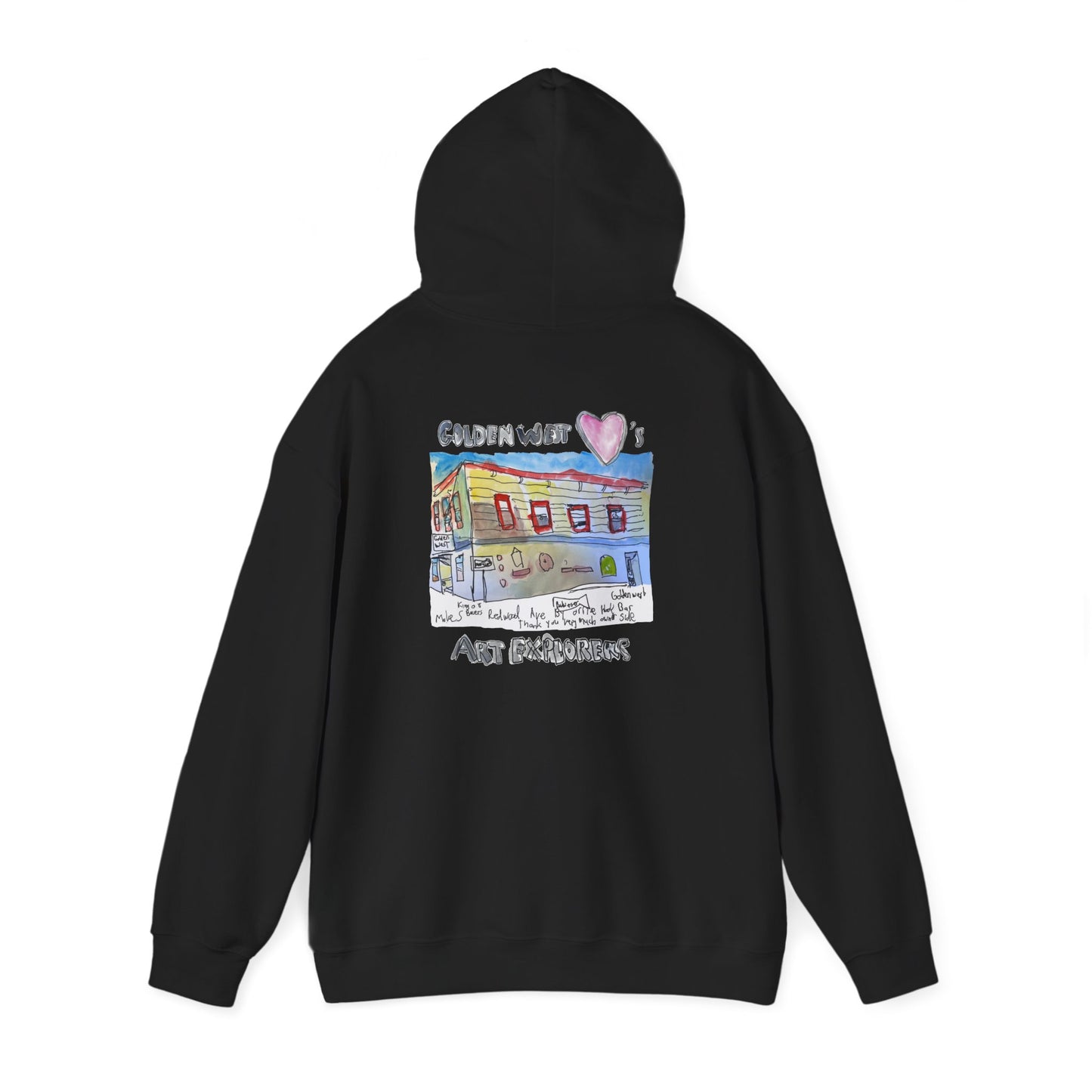 Golden West X Art Explorers Collab-Unisex Heavy Blend™ Hooded Pullover Sweatshirt-Printed front and back - Multiple Colors and Sizes Available