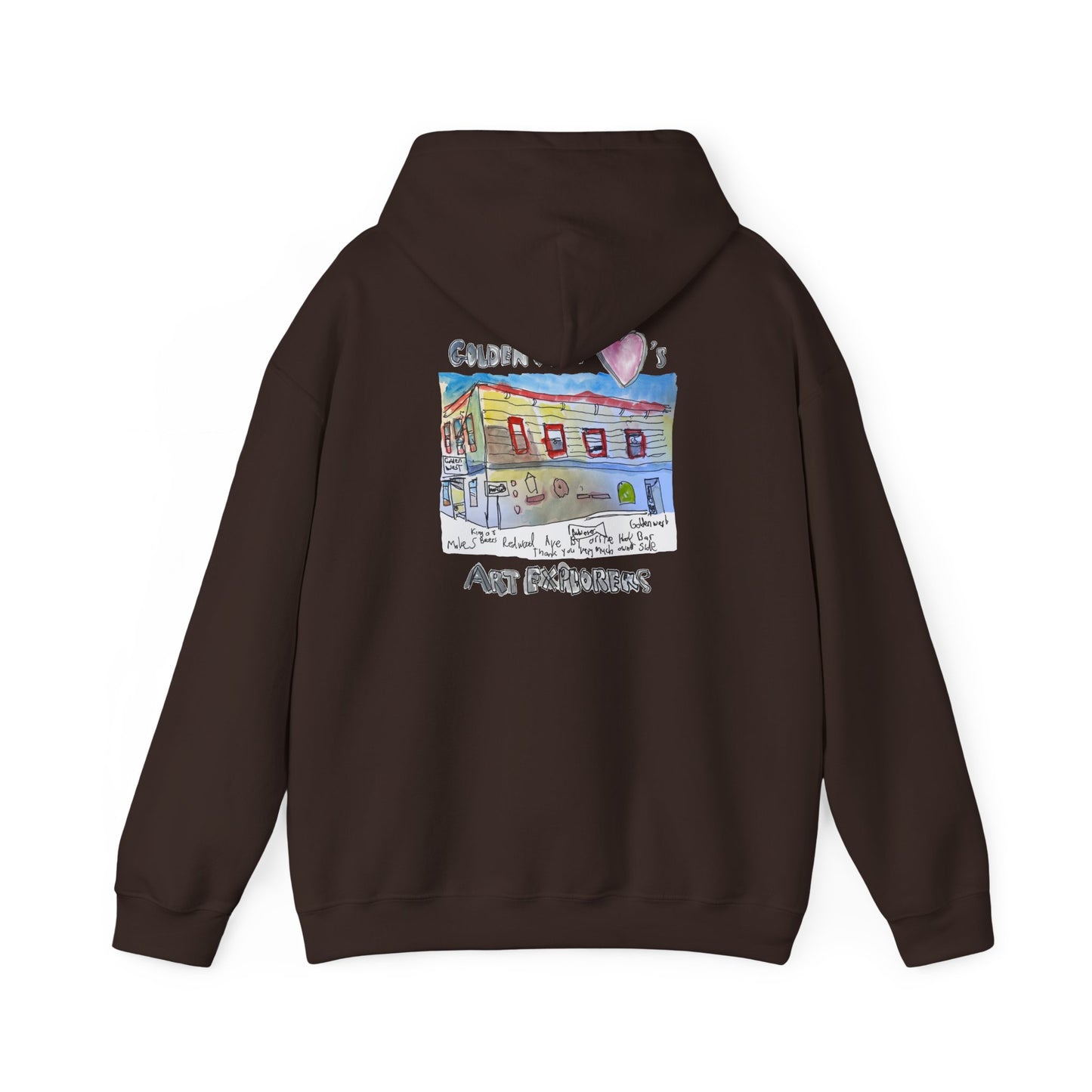 Golden West X Art Explorers Collab-Unisex Heavy Blend™ Hooded Pullover Sweatshirt-Printed front and back - Multiple Colors and Sizes Available