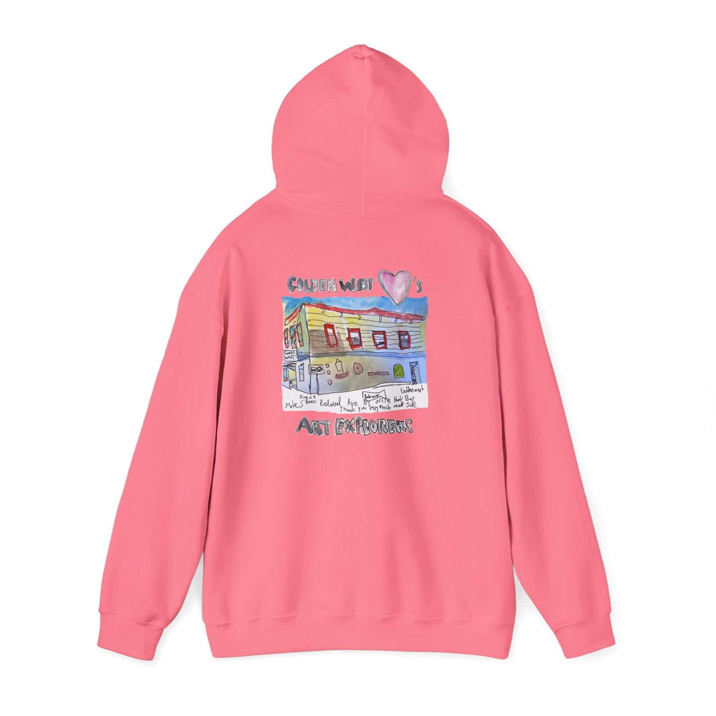 Golden West X Art Explorers Collab-Unisex Heavy Blend™ Hooded Pullover Sweatshirt-Printed front and back - Multiple Colors and Sizes Available