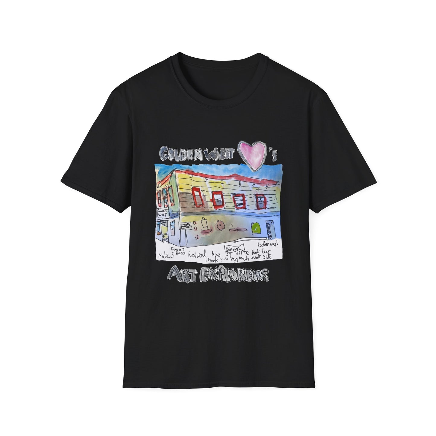 Golden West X Art Explorers Collab -Tee Shirt-front only print - Multiple Colors and Sizes Available