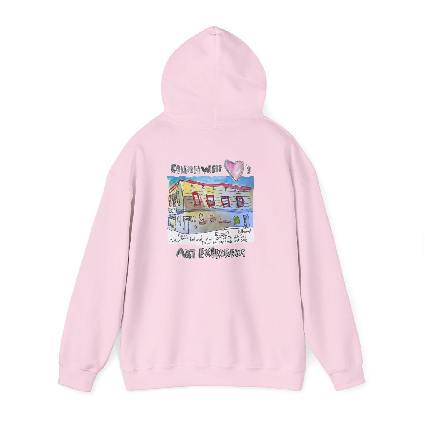 Golden West X Art Explorers Collab-Unisex Heavy Blend™ Hooded Pullover Sweatshirt-Printed front and back - Multiple Colors and Sizes Available