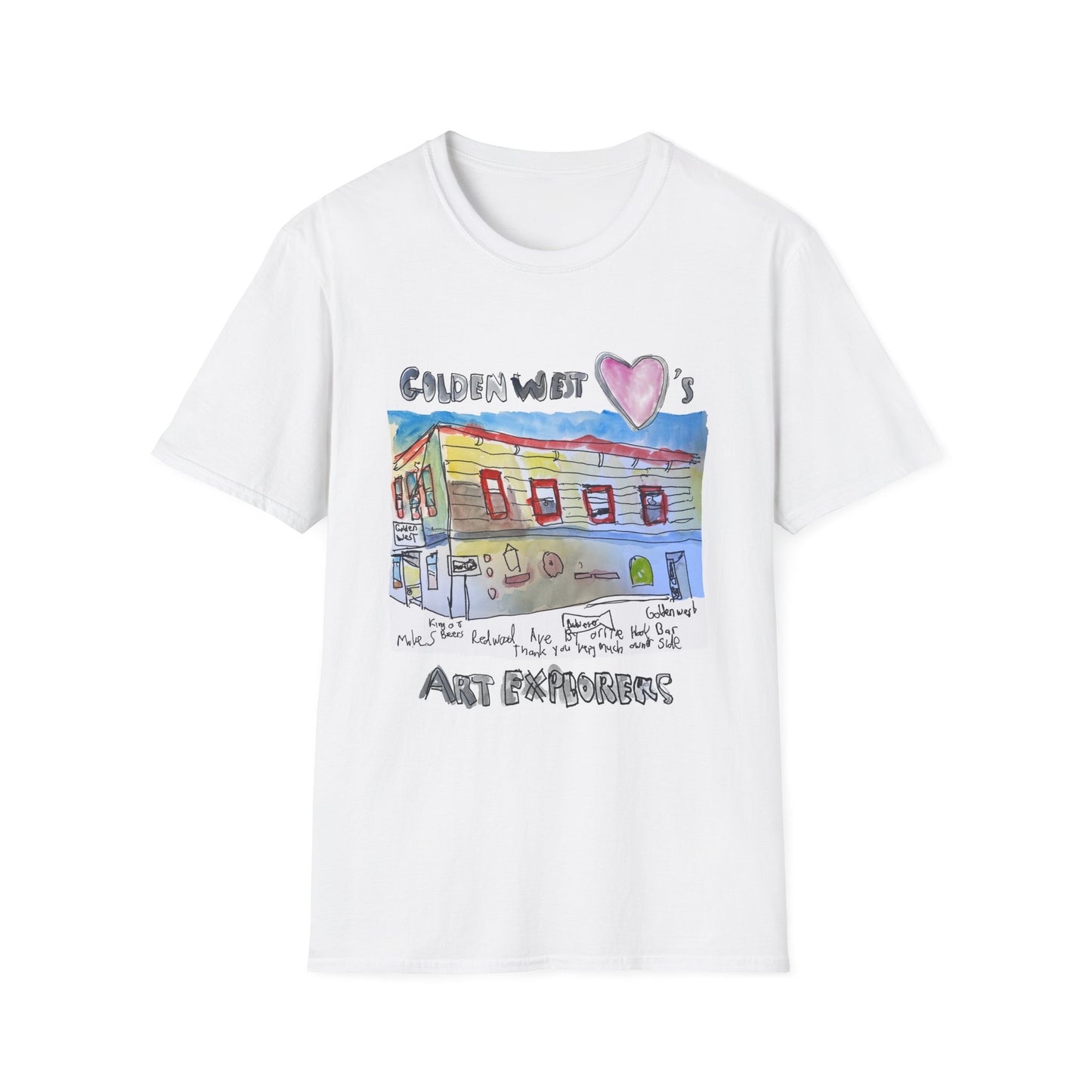 Golden West X Art Explorers Collab -Tee Shirt-front only print - Multiple Colors and Sizes Available