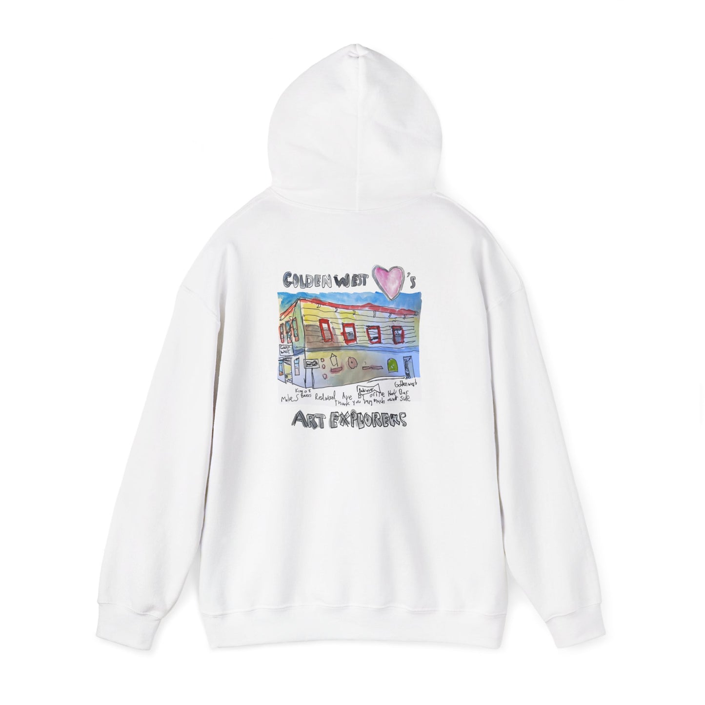 Golden West X Art Explorers Collab-Unisex Heavy Blend™ Hooded Pullover Sweatshirt-Printed front and back - Multiple Colors and Sizes Available