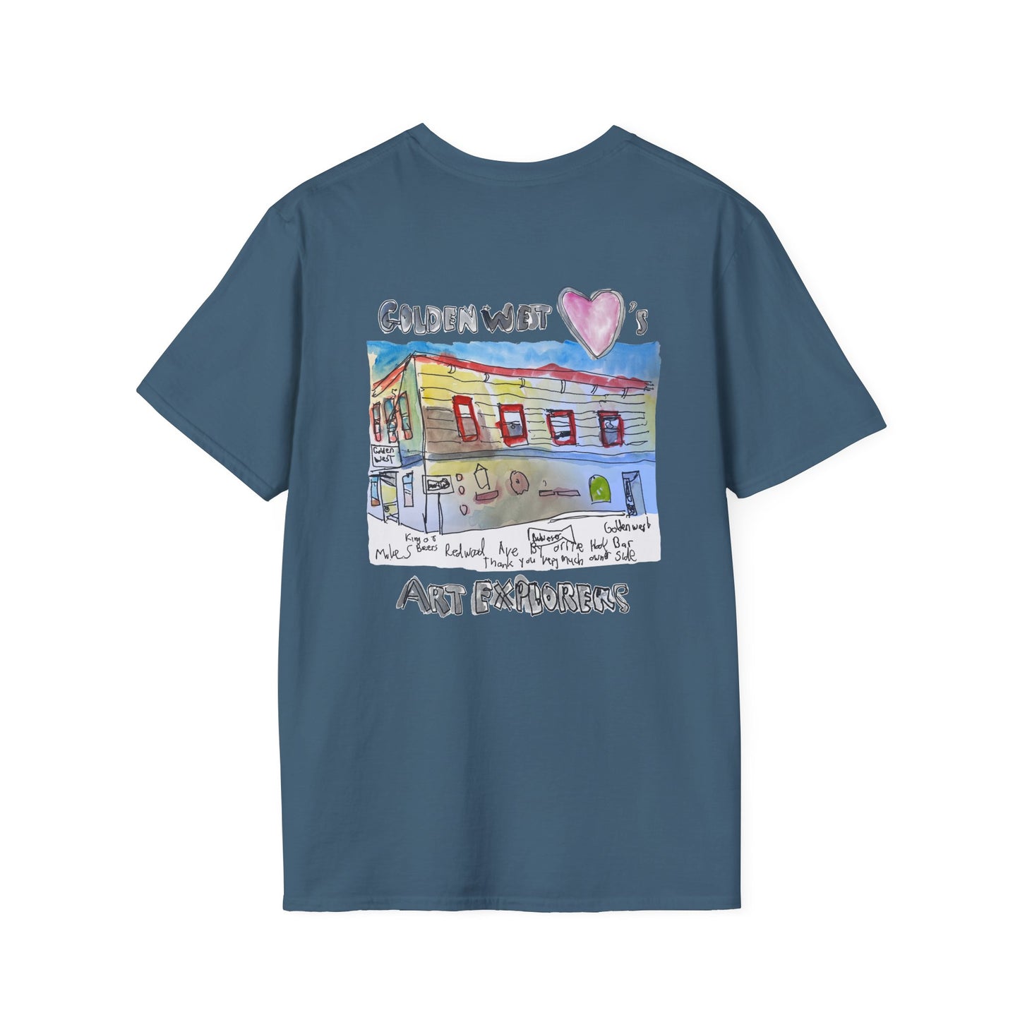Golden West X Art Explorers Collab - Tee Shirt-front and back printing - Multiple Colors and Sizes Available