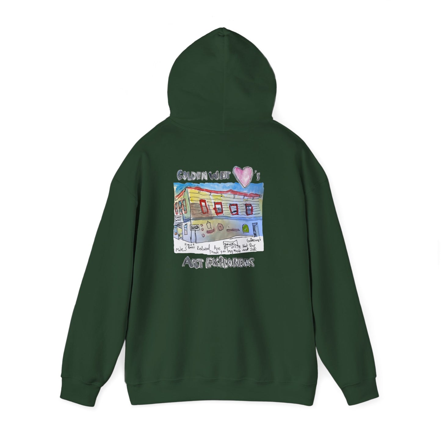 Golden West X Art Explorers Collab-Unisex Heavy Blend™ Hooded Pullover Sweatshirt-Printed front and back - Multiple Colors and Sizes Available
