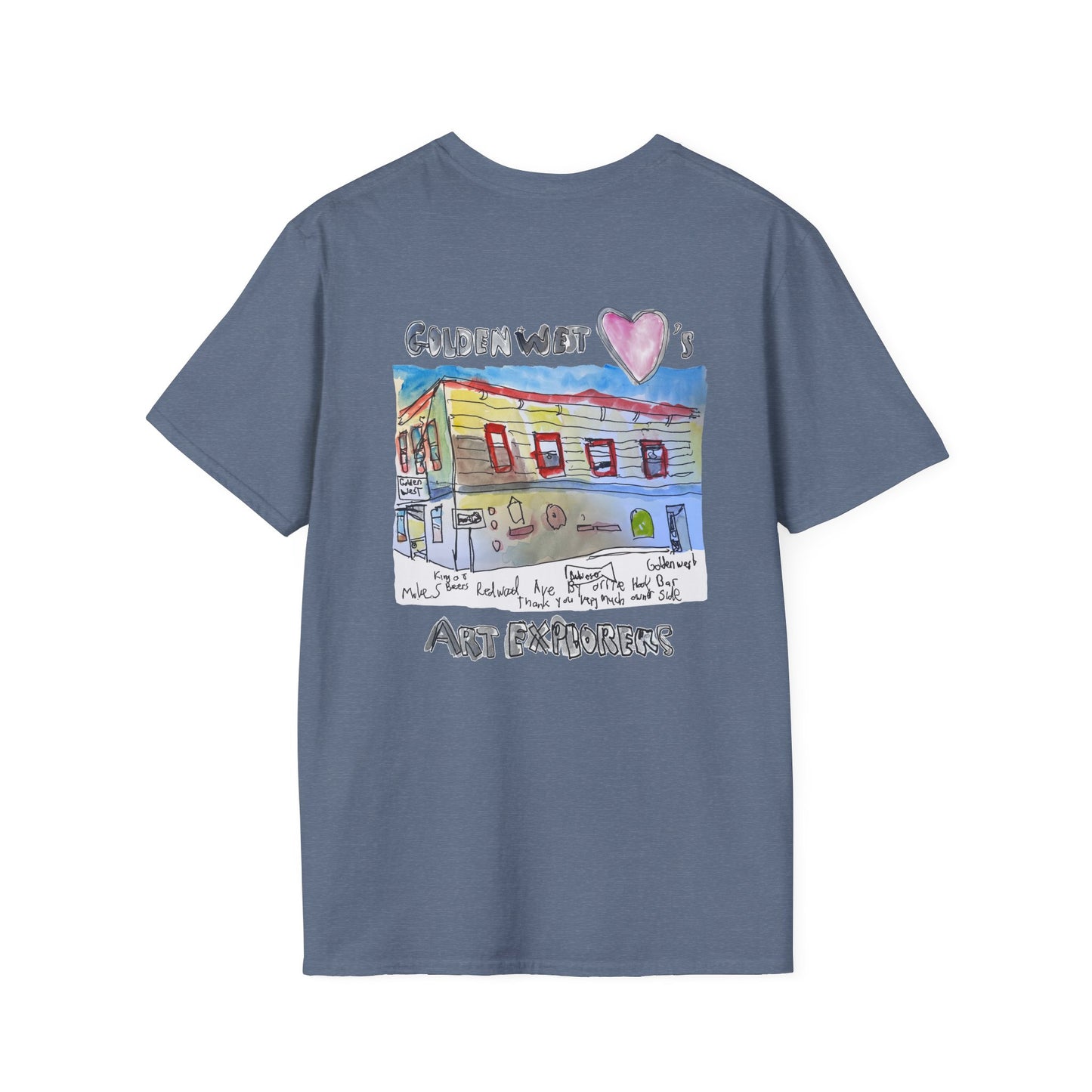 Golden West X Art Explorers Collab - Tee Shirt-front and back printing - Multiple Colors and Sizes Available