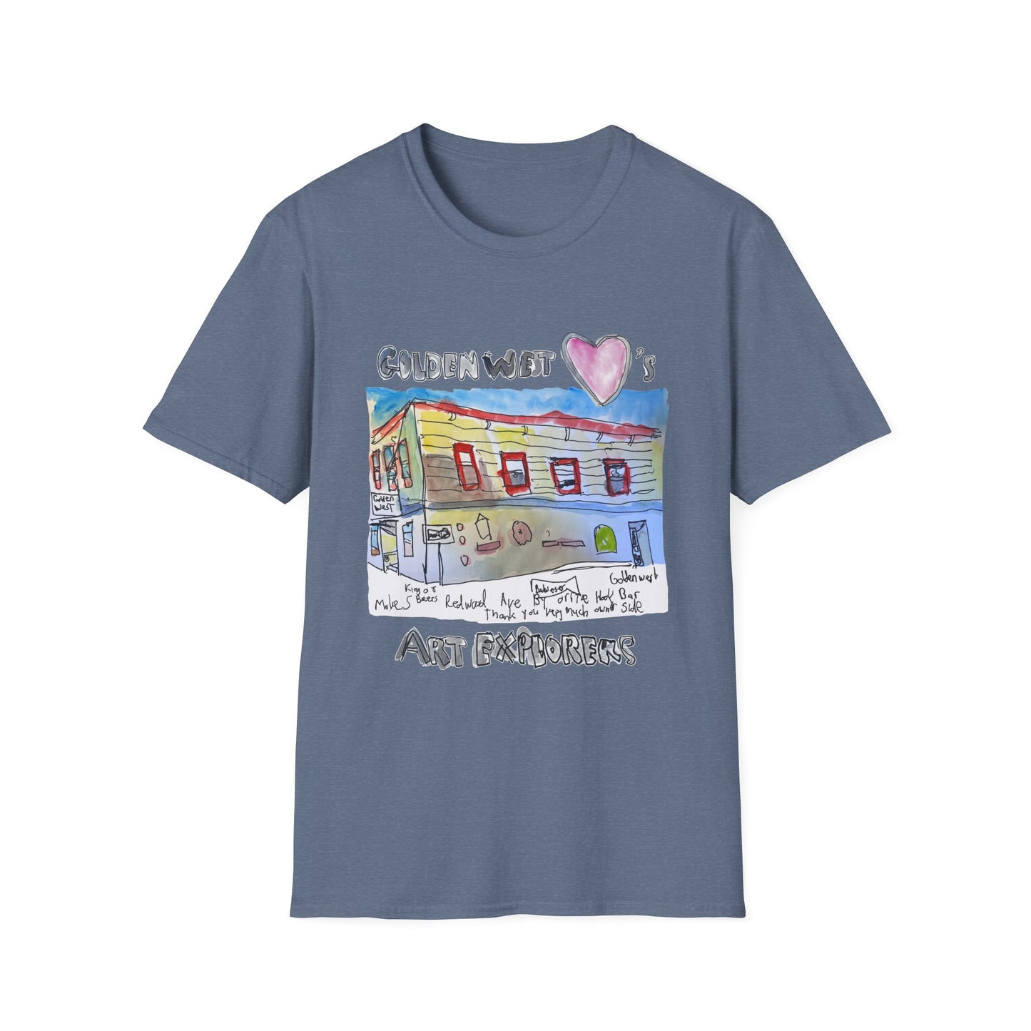 Golden West X Art Explorers Collab -Tee Shirt-front only print - Multiple Colors and Sizes Available