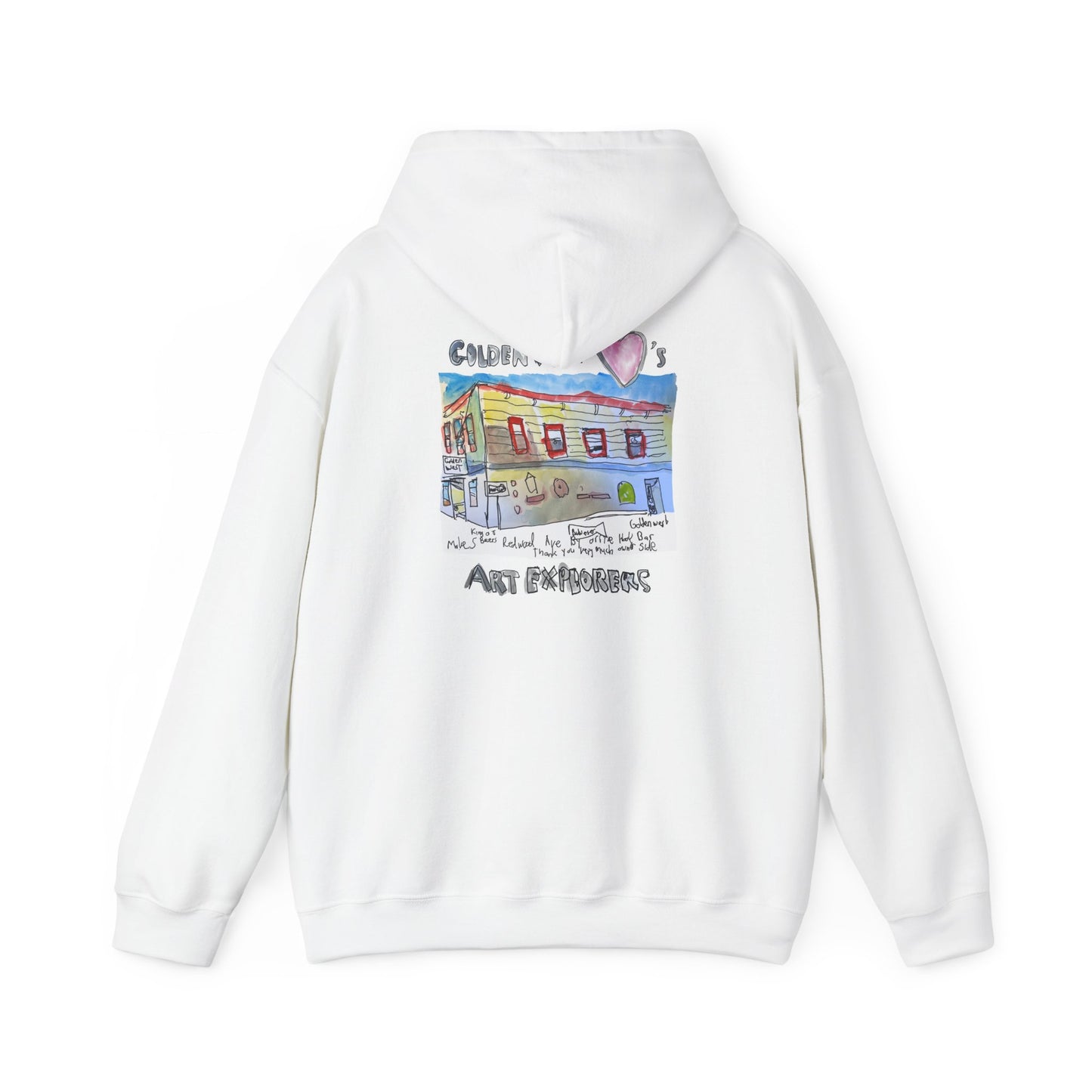 Golden West X Art Explorers Collab-Unisex Heavy Blend™ Hooded Pullover Sweatshirt-Printed front and back - Multiple Colors and Sizes Available