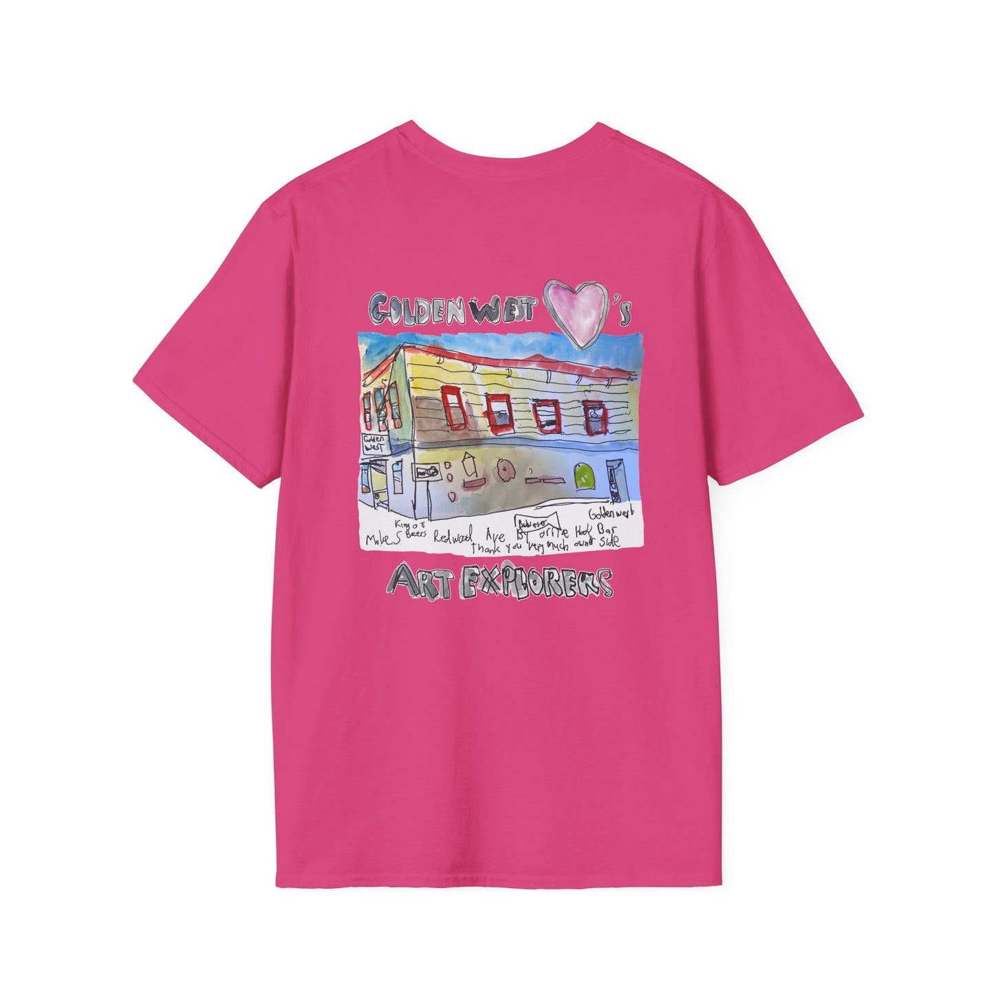 Golden West X Art Explorers Collab - Tee Shirt-front and back printing - Multiple Colors and Sizes Available