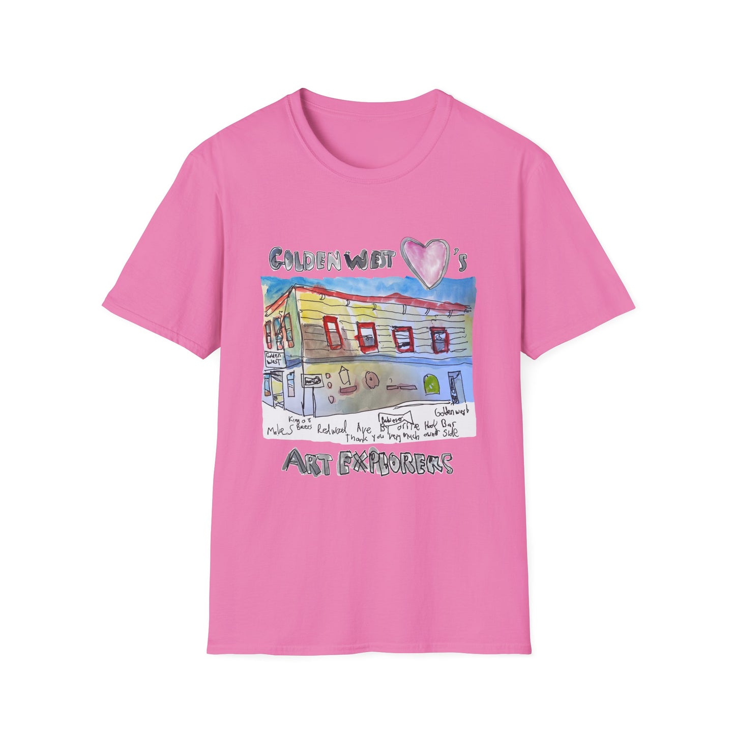 Golden West X Art Explorers Collab -Tee Shirt-front only print - Multiple Colors and Sizes Available