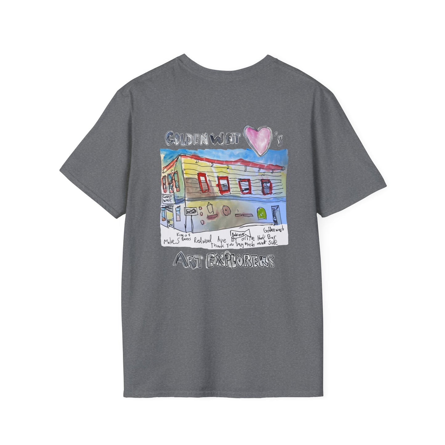 Golden West X Art Explorers Collab - Tee Shirt-front and back printing - Multiple Colors and Sizes Available