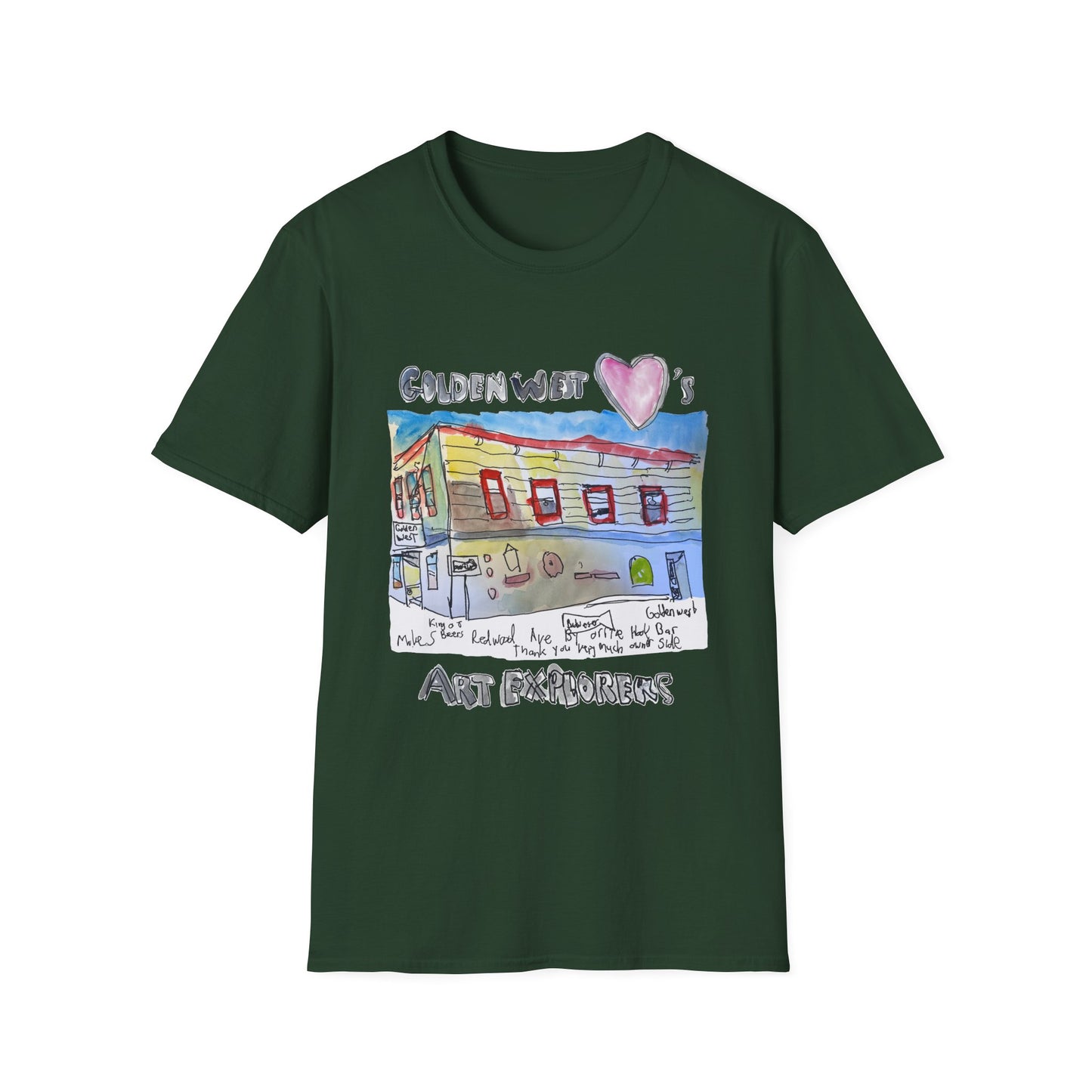 Golden West X Art Explorers Collab -Tee Shirt-front only print - Multiple Colors and Sizes Available