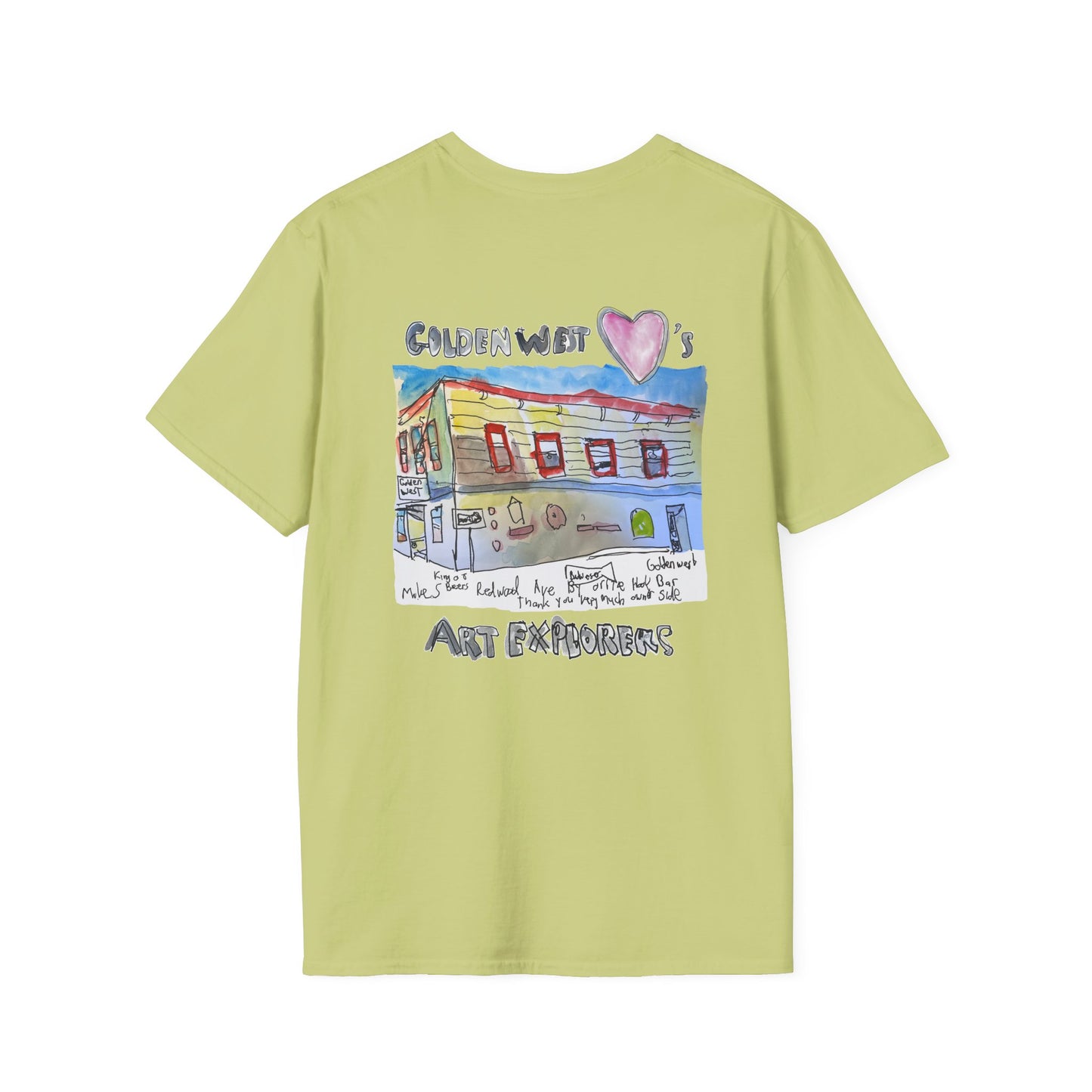 Golden West X Art Explorers Collab - Tee Shirt-front and back printing - Multiple Colors and Sizes Available