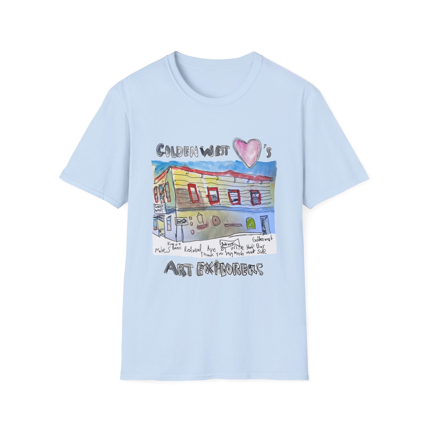 Golden West X Art Explorers Collab -Tee Shirt-front only print - Multiple Colors and Sizes Available