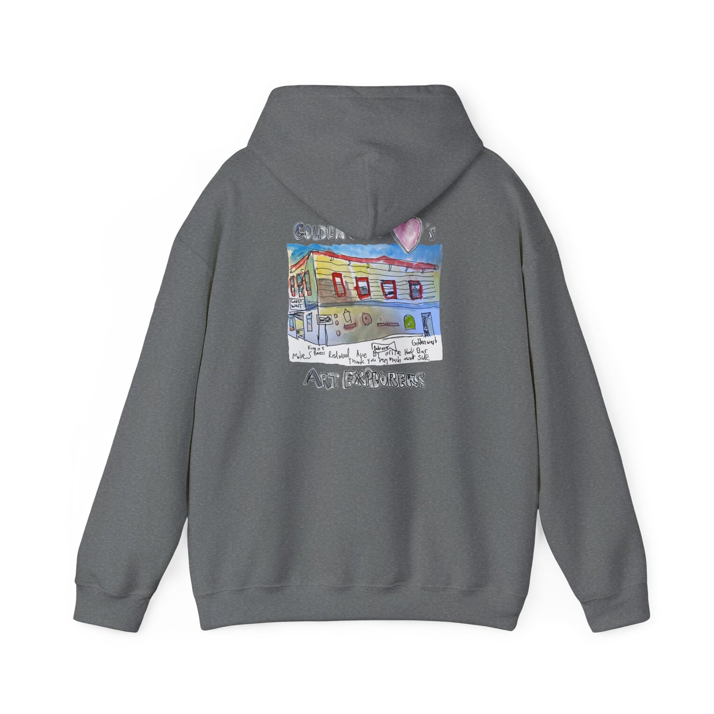 Golden West X Art Explorers Collab-Unisex Heavy Blend™ Hooded Pullover Sweatshirt-Printed front and back - Multiple Colors and Sizes Available