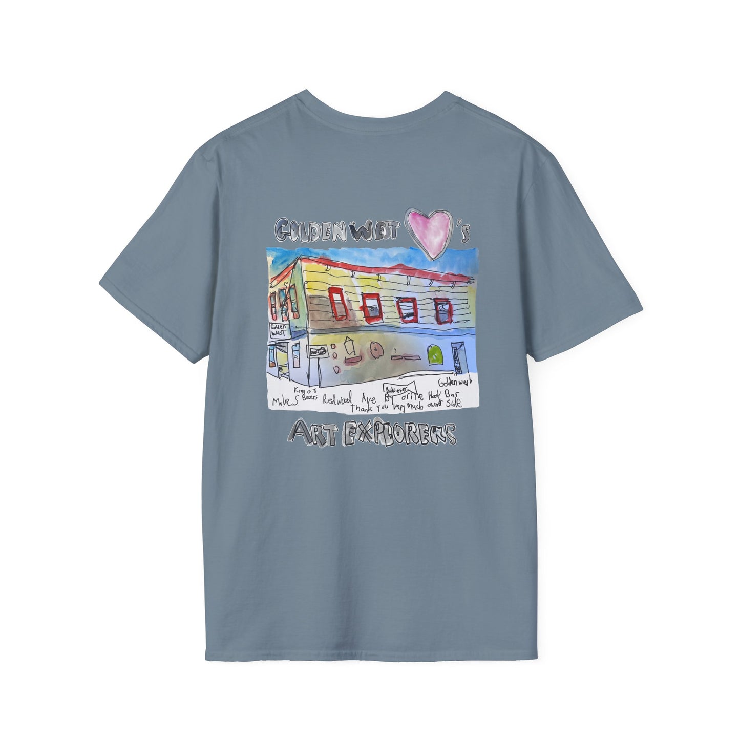 Golden West X Art Explorers Collab - Tee Shirt-front and back printing - Multiple Colors and Sizes Available