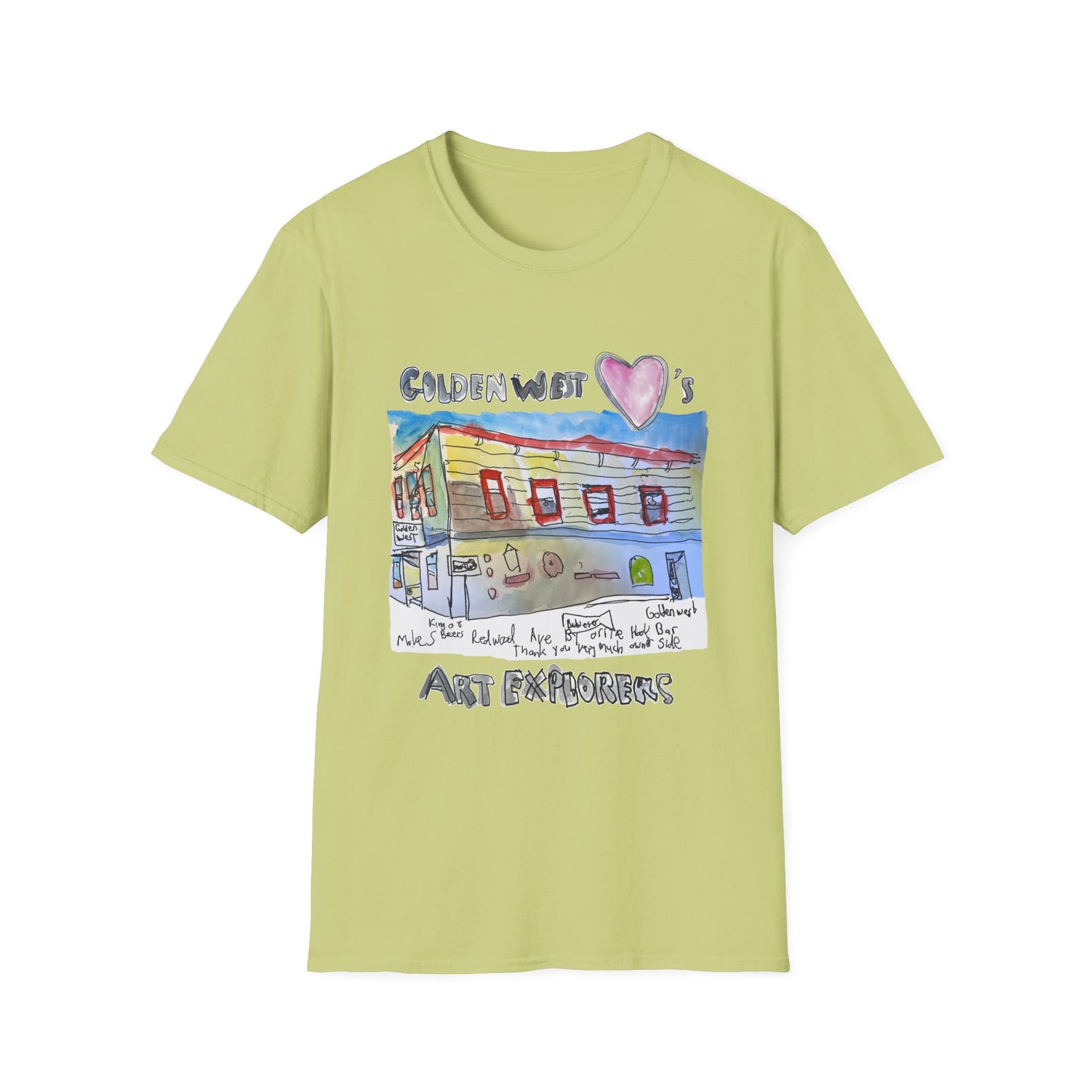 Golden West X Art Explorers Collab -Tee Shirt-front only print - Multiple Colors and Sizes Available