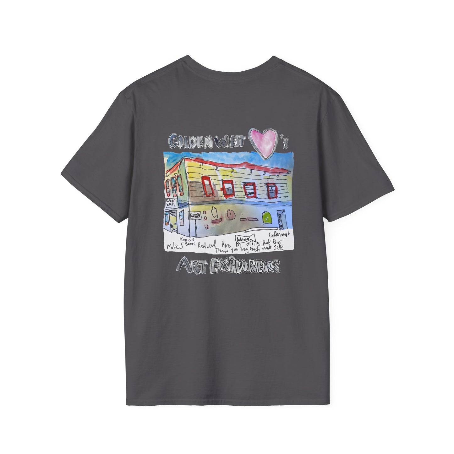 Golden West X Art Explorers Collab - Tee Shirt-front and back printing - Multiple Colors and Sizes Available