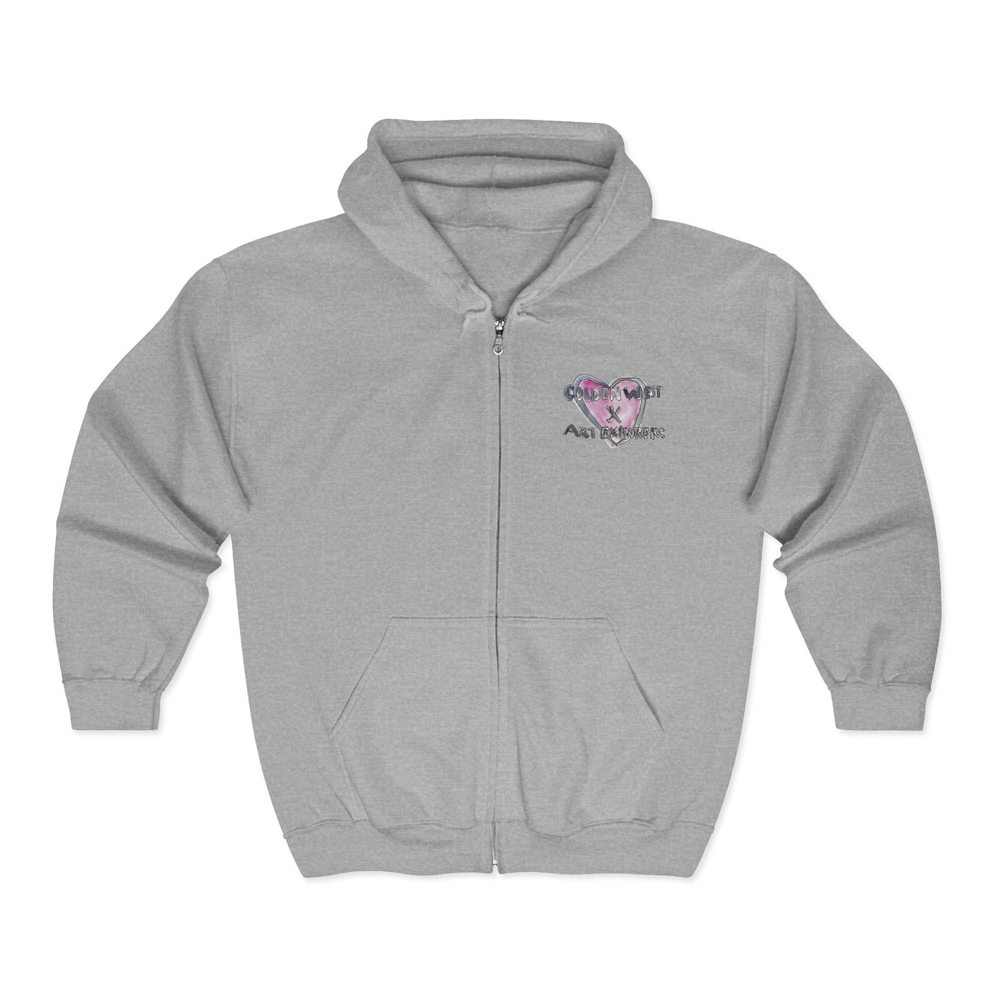 Golden West X Art Explorers Collab - Full Zip Hooded Sweatshirt - Printed front and back - Multiple Colors and Sizes Available