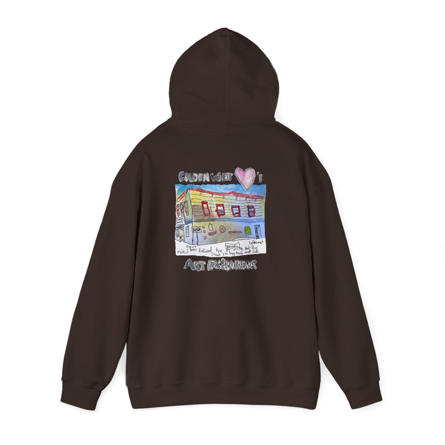 Golden West X Art Explorers Collab-Unisex Heavy Blend™ Hooded Pullover Sweatshirt-Printed front and back - Multiple Colors and Sizes Available