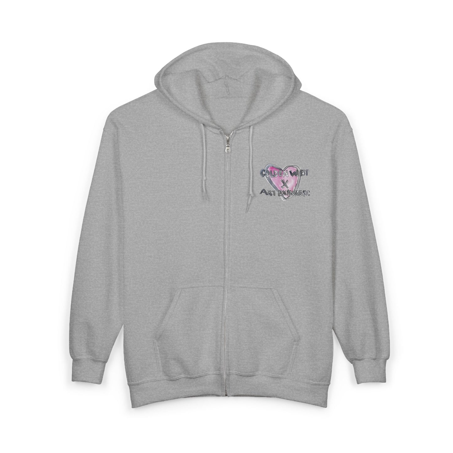 Golden West X Art Explorers Collab - Full Zip Hooded Sweatshirt - Printed front and back - Multiple Colors and Sizes Available