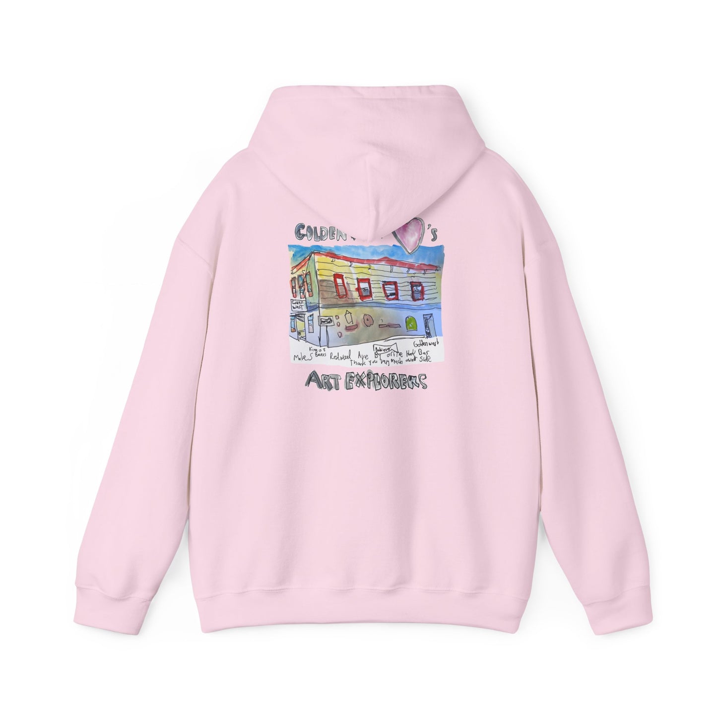 Golden West X Art Explorers Collab-Unisex Heavy Blend™ Hooded Pullover Sweatshirt-Printed front and back - Multiple Colors and Sizes Available