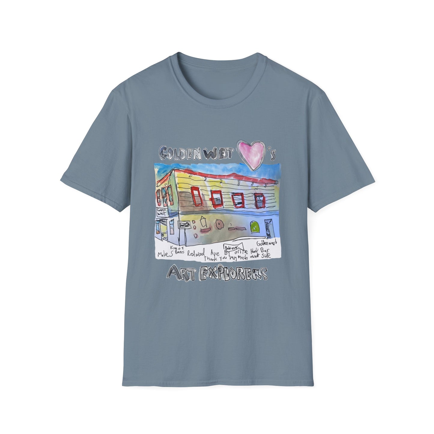 Golden West X Art Explorers Collab -Tee Shirt-front only print - Multiple Colors and Sizes Available